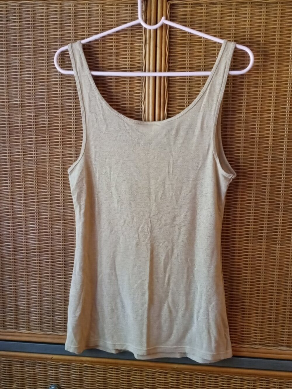 Jennifer Lopez Gold Metallic Shimmer Tank Top Women's Sz M - Picture 3 of 12